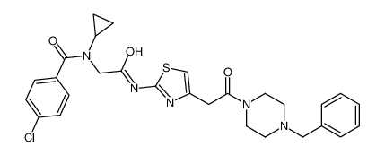 N-[2-[[4-[2-(4-benzylpiperazin-1-yl)-2-oxoethyl]-1,3-thiazol-2-yl]amino]-2-oxoethyl]-4-chloro-N-cyclopropylbenzamide 6033-48-3