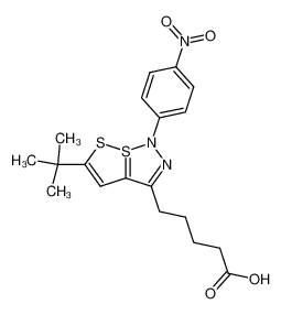 5-tert-butyl-3-(4-carboxy-butyl)-1-(4-nitro-phenyl)-1H-7λ4-[1,2]dithiolo[5,1-e][1,2,3]thiadiazole