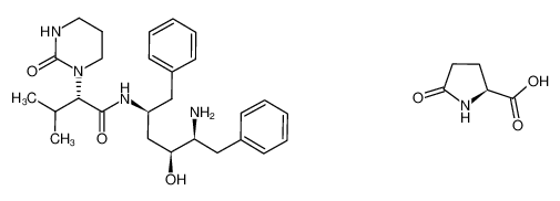 N-(4-Amino-1-benzyl-3-hydroxy-5-phenyl-pentyl)-3-methyl-2-(2-oxo-tetrahydro-pyrimidin-1-yl)-butyramide 5-oxopyrrolidine-2-carboxylic acid 192726-06-0