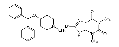 8-Bromo-1,3-dimethyl-3,7-dihydro-1H-purine-2,6-dione - 4-(dipheny lmethoxy)-1-methylpiperidine (1:1)