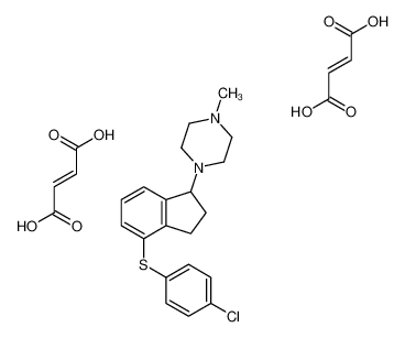 (E)-but-2-enedioic acid,1-[4-(4-chlorophenyl)sulfanyl-2,3-dihydro-1H-inden-1-yl]-4-methylpiperazine 74801-44-8