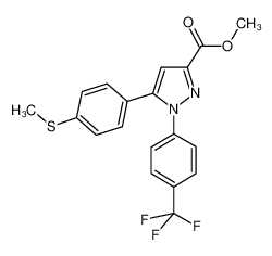 methyl 5-(4-methylsulfanylphenyl)-1-[4-(trifluoromethyl)phenyl]pyrazole-3-carboxylate 641639-55-6