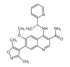 7-(3,5-dimethyl-4-isoxazolyl)-6-(methyloxy)-4-{[(1R)-1-(2-pyridinyl)ethyl]amino}-3-quinolinecarboxamide