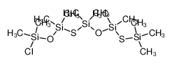 1-((trimethylsilthia)dimethylsiloxy)-1,1-dimethyl-3-((chloro)dimethylsiloxy)-3,3-dimethyldisilthiane 102105-32-8