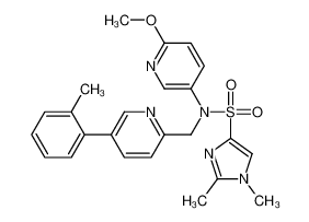 1114475-05-6 N-(6-甲氧基-3-吡啶)-1,2-二甲基-N-[[5-(2-甲基苯基)-2-吡啶]甲基]-1H-咪唑-4-磺酰胺