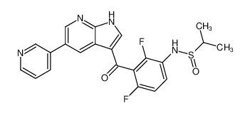 N-(2,4-Difluoro-3-(5-(pyridin-3-yl)-1H-pyrrolo[2,3-b]-pyridine-3-carbonyl)phenyl)propane-2-sulfinamide 918505-61-0