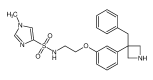 1-methyl-1 H-imidazole-4-sulfonic acid {2-[3-(3-benzyl-azetidin-3-yl)phenoxy]ethyl}amide 1359840-44-0