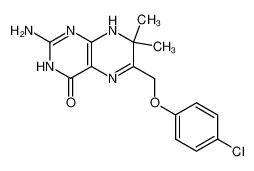 2-amino-6-(4-chlorophenoxymethyl)-7,8-dihydro-7,7-dimethylpteridin-4(3H)-one 58877-00-2