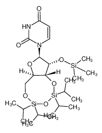 1-((6aR,8R,9R,9aR)-2,2,4,4-tetraisopropyl-9-((trimethylsilyl)oxy)tetrahydro-6H-furo[3,2-f][1,3,5,2,4]trioxadisilocin-8-yl)pyrimidine-2,4(1H,3H)-dione 415903-48-9