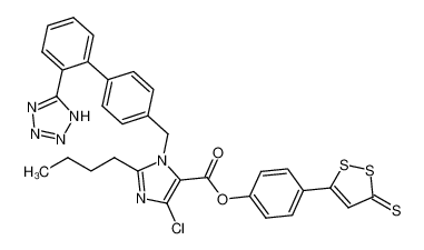 2-butyl-4-chloro-1-[(2'-(1H-tetrazol-5-yl) (1,1'-biphenyl)-4-yl)methyl]-1H-imidazole-5-carboxylic acid 4-(3H-1,2-dithiole-3-thione-5-yl)-phenyl ester 1070174-98-9