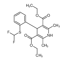 diethyl 4-[2-(difluoromethylsulfanyl)phenyl]-2,6-dimethyl-1,4-dihydropyridine-3,5-dicarboxylate 84761-73-9