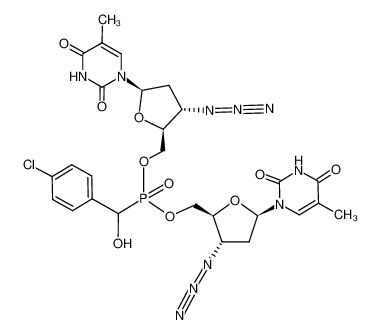 166318-77-0 1-Hydroxy-1-(4-chlorophenyl)methylphosphonate 5',5'-di-O-(3'-azido-2',3'-dideoxythymidinyl) ester