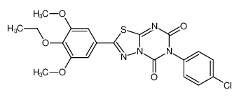 6-(4-chlorophenyl)-2-(4-ethoxy-3,5-dimethoxyphenyl)-[1,3,4]thiadiazolo[3,2-a][1,3,5]triazine-5,7-dione 125766-40-7