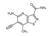 5-amino-6-cyano-7-methyl-[1,2]thiazolo[4,5-b]pyridine-3-carboxamide 72633-01-3