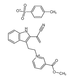 N-<2-<2-(1-Cyanoethenyl)-1H-indol-3-yl>ethyl>-3-(carbomethoxy)pyridinium p-toluenesulfonate monohydrate 77903-92-5