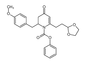 6-(2-[1,3]dioxolan-2-yl-ethyl)-2-(4-methoxybenzyl)-4-oxo-3,4-dihydro-2H-pyridine-1-carboxylic acid phenyl ester