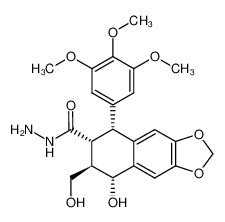 (5R,6R,7R,8R)-8-hydroxy-7-(hydroxymethyl)-5-(3,4,5-trimethoxyphenyl)-5,6,7,8-tetrahydronaphtho[2,3-d][1,3]dioxole-6-carbohydrazide 78178-41-3