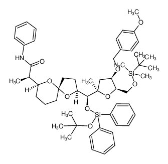 (R)-2-((2S,5S,7S)-2-{(S)-(tert-Butoxy-diphenyl-silanyloxy)-[(2R,4R,5R)-5-(tert-butyl-dimethyl-silanyloxymethyl)-4-(4-methoxy-benzyloxy)-2-methyl-tetrahydro-furan-2-yl]-methyl}-1,6-dioxa-spiro[4.5]dec-7-yl)-N-phenyl-propionamide