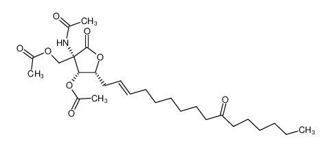 (2S,3R,4R)-2-acetamido-3-acetoxy-2-acetoxymethyl-4-[(E)-10'-oxohexadec-2'-en-1'-yl]-4-butanolide 37818-01-2