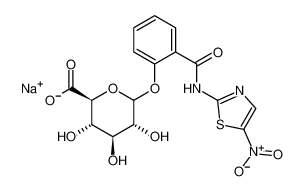 2-[(5-硝基-1,3-噻唑-2-基)氨基甲酰]苯基(5Xi)-beta-L-来苏-吡喃己糖醛酸钠