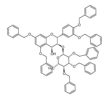 (2R,3S,4S)-5,7-bis(benzyloxy)-2-(3,4-bis(benzyloxy)phenyl)-3-(((2S,3R,4R,5S,6S)-3,4,5-tris(benzyloxy)-6-methyltetrahydro-2H-pyran-2-yl)oxy)chroman-4-ol 294203-78-4