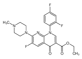 ethyl 1-(2,4-difluorophenyl)-6-fluoro-7-(4-methylpiperazin-1-yl)-4-oxo-1,8-naphthyridine-3-carboxylate 100492-07-7