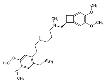 {2-[2-({3-[{[(7S)-3,4-dimethoxybicyclo[4.2.0]octa-1,3,5-trien-7-yl]methyl}(methyl)-amino]propyl}amino)ethyl]-4,5-dimethoxyphenyl}acetonitrile 1462470-53-6