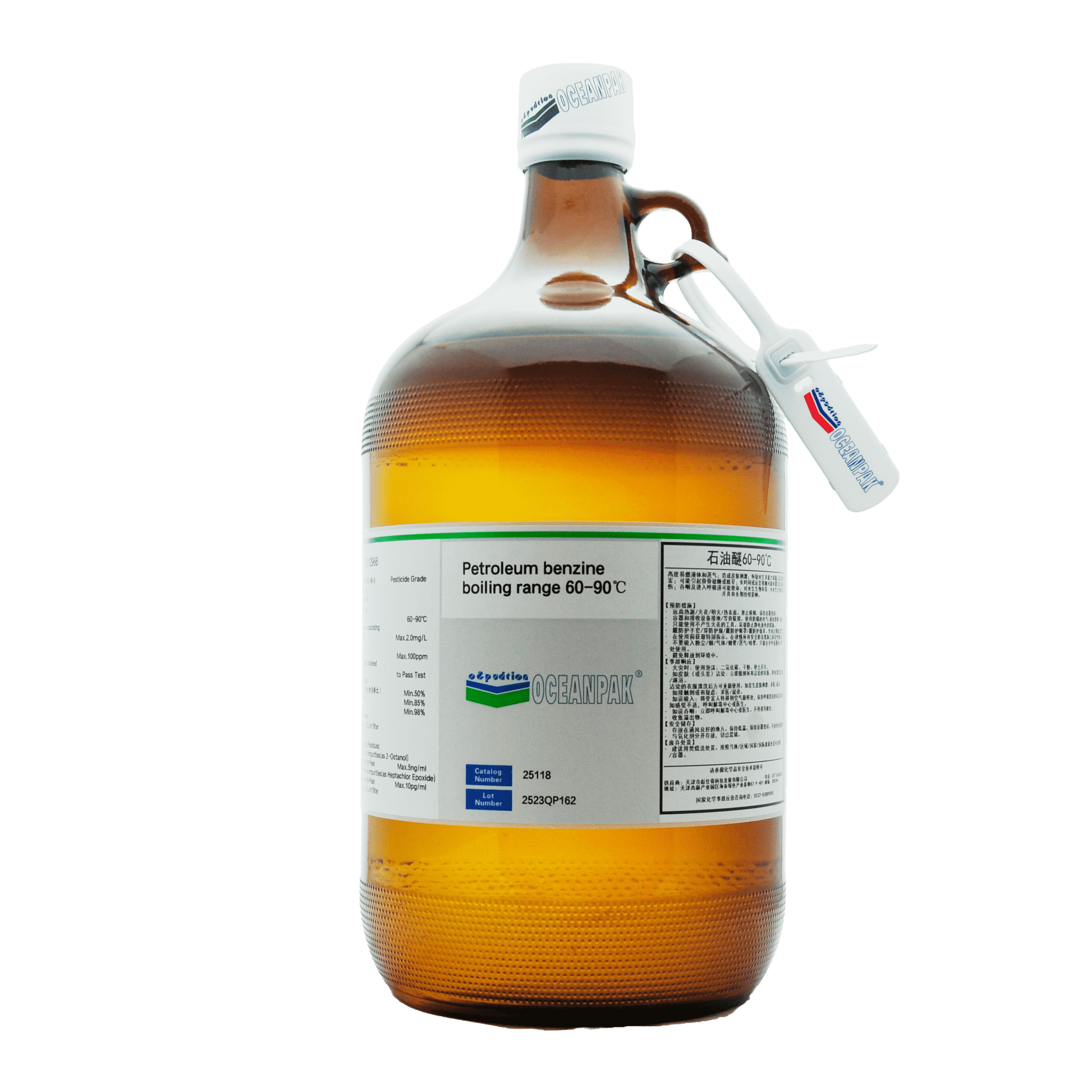 OCEANPAK/欧森巴克 石油醚60-90° 农残级溶剂 4L/瓶 现货
