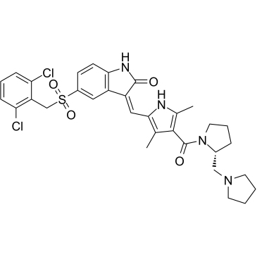(2R)-1-[[5-[(Z)-[5-[[(2,6-二氯苯基)甲基]磺酰]-1,2-二氢-2-氧代-3H-吲哚-3-亚基]甲基]-2,4-二甲基-1H-吡咯-3-基]羰基]-2-(1-吡咯烷甲基)吡咯烷
