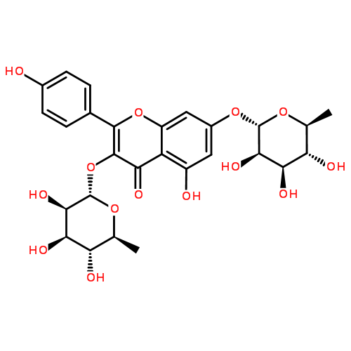 kaempferol 3-O--L-rhamnopyranosyl-7-O--L-rhamnopyranoside 98%