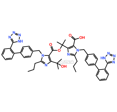 1-((2′-(1H-tetrazol-5-yl)biphenyl-4-yl)methyl)-4-(2-(1-((2′-(1H-tetrazol-5-yl)biphenyl-4-yl)methyl)-4-(2-hydroxypropan-2-yl)-2-propyl-1H-imidazole-5-carbonyloxy)propan-2-yl)-2-propyl-1H-imidazole-5-carboxylic acid 95%