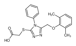 2-[[5-[(2,6-dimethylphenoxy)methyl]-4-phenyl-1,2,4-triazol-3-yl]sulfanyl]acetic acid