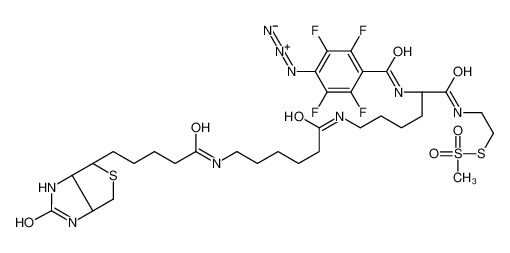 N-[(2S)-6-[6-[5-[(3aS,4S,6aR)-2-oxo-1,3,3a,4,6,6a-hexahydrothieno[3,4-d]imidazol-4-yl]pentanoylamino]hexanoylamino]-1-(2-methylsulfonylsulfanylethylamino)-1-oxohexan-2-yl]-4-azido-2,3,5,6-tetrafluorobenzamide 1356383-18-0