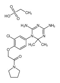 2-[2-chloro-4-(4,6-diamino-2,2-dimethyl-1,3,5-triazin-1-yl)phenoxy]-1-pyrrolidin-1-ylethanone,ethanesulfonic acid