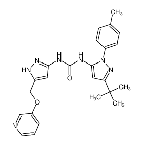 1-(3-(tert-butyl)-1-(p-tolyl)-1H-pyrazol-5-yl)-3-(5-((pyridin-3-yloxy)methyl)-1H-pyrazol-3-yl)urea