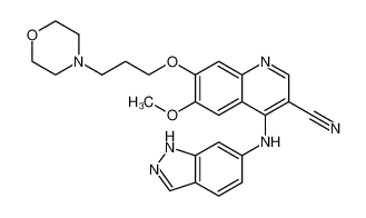 4-(1H-indazol-6-ylamino)-6-methoxy-7-(3-morpholin-4-ylpropoxy)quinoline-3-carbonitrile 263170-58-7
