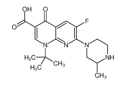 1-tert-butyl-6-fluoro-7-(3-methylpiperazin-1-yl)-4-oxo-1,8-naphthyridine-3-carboxylic acid 116162-95-9