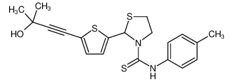 2-[5-(3-Hydroxy-3-methyl-1-butyn-1-yl)-2-thienyl]-N-(4-methylphen yl)-1,3-thiazolidine-3-carbothioamide 590380-11-3