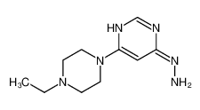 4(1H)-Pyrimidinone,6-(4-ethyl-1-piperazinyl)-,hydrazone(9CI) 700803-96-9