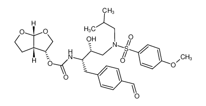 {(1S,2R)-[1-(4-formyl-benzyl)]-(2R)-2-hydroxy-3-[N-isobutyl-(N-4-methoxy-benzenesulfonyl)-amino]-propyl}-carbamic acid [3R,3aS,6aR]-hexahydrofuro[2,3-b]furan-3-yl ester