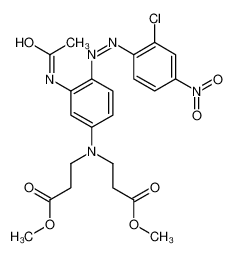 methyl 3-[3-acetamido-4-[(2-chloro-4-nitrophenyl)diazenyl]-N-(3-methoxy-3-oxopropyl)anilino]propanoate 1260-35-1