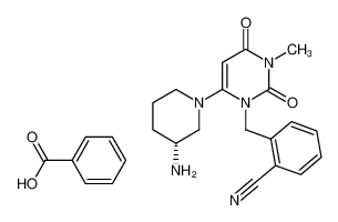 850649-62-6 2-[[6-[(3R)-3-氨基-1-哌啶基]-3,4-二氢-3-甲基-2,4-二氧代-1(2H)-嘧啶基]甲基]苯甲腈苯甲酸盐