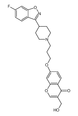 7-[3-[4-(6-fluoro-1,2-benzoxazol-3-yl)piperidin-1-yl]propoxy]-3-(hydroxymethyl)chromen-4-one 183849-43-6