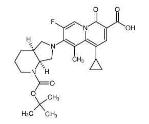 8-((4aS,7aS)-1-tert-Butoxycarbonyl-octahydro-pyrrolo[3,4-b]pyridin-6-yl)-1-cyclopropyl-7-fluoro-9-methyl-4-oxo-4H-quinolizine-3-carboxylic acid