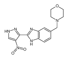 4-[[2-(4-nitro-1,2-dihydropyrazol-3-ylidene)benzimidazol-5-yl]methyl]morpholine 825619-29-2