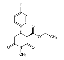 (3R,4S)-Ethyl 4-(4-fluorophenyl)-1-methyl-2,6-dioxopiperidine-3-carboxylate 109887-52-7