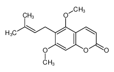 5,7-dimethoxy-6-(3-methylbut-2-enyl)chromen-2-one 4335-12-0