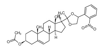 51673-56-4 (3S,8S,10R,13S,14S,17S)-10,13-dimethyl-17-(2-methyl-4-(2-nitrophenyl)-1,3-dioxolan-2-yl)-2,3,4,7,8,9,10,11,12,13,14,15,16,17-tetradecahydro-1H-cyclopenta[a]phenanthren-3-yl acetate