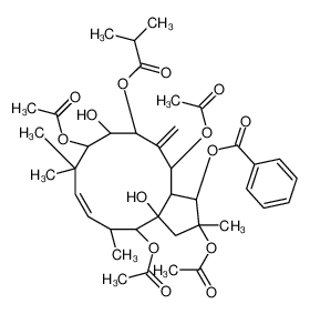 麻风树碱 4; 2,5,9,14-四乙酰氧基-3-苯甲酰基氧基-8,15-二羟基-7-异丁酰氧基-6(17),11E-麻风树属二烯