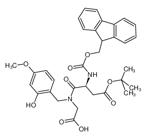 2-[[(2S)-2-(9H-fluoren-9-ylmethoxycarbonylamino)-4-[(2-methylpropan-2-yl)oxy]-4-oxobutanoyl]-[(2-hydroxy-4-methoxyphenyl)methyl]amino]acetic acid 502640-94-0